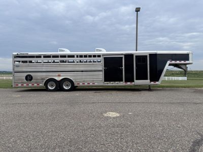 Used 2015 Cimarron 28' x 8' Stierwalt Signature Series Stock / Stock Combo Trailer