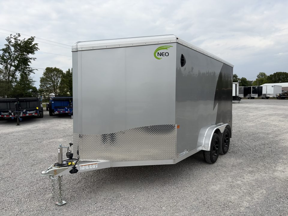 New 2026 NEO Trailers NAM1275TR74 (7.5' X 12') 7K V-Nose Motorcycle Trailer
