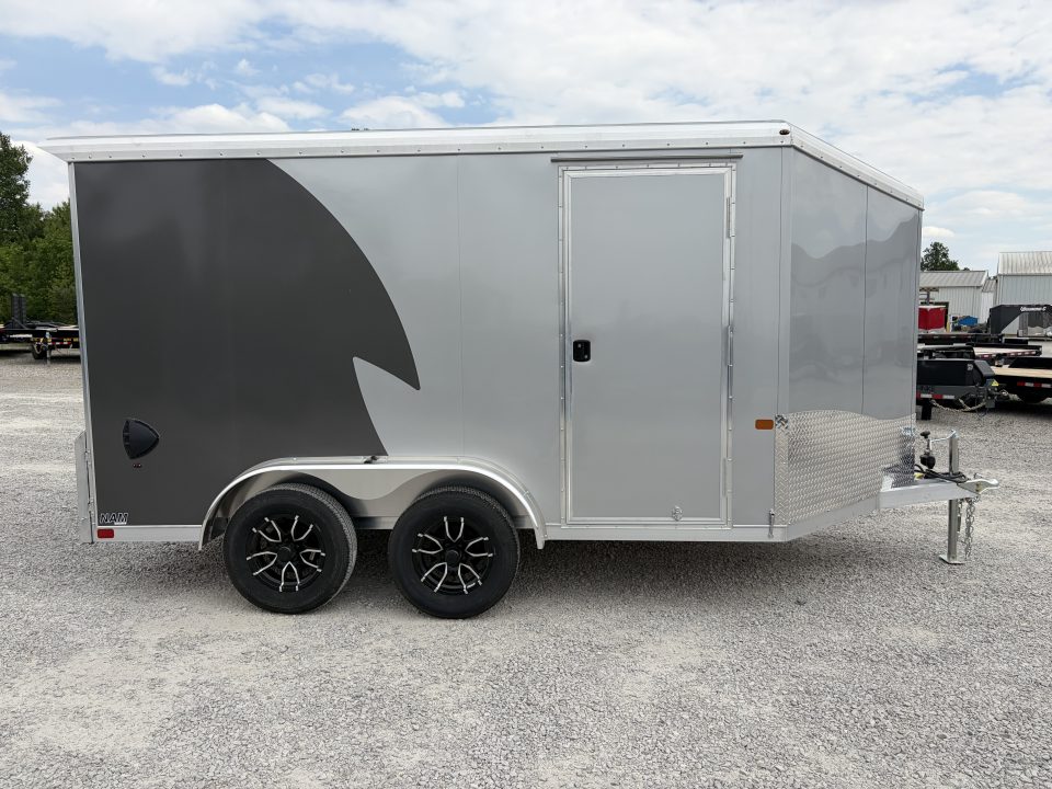 New 2026 NEO Trailers NAM1275TR74 (7.5' X 12') 7K V-Nose Motorcycle Trailer