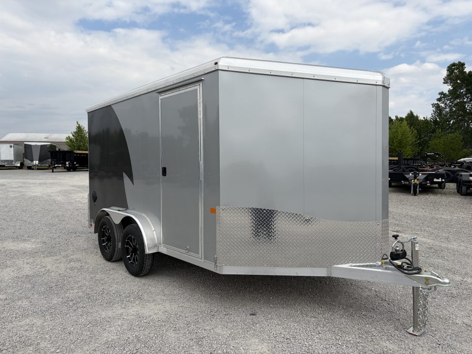New 2026 NEO Trailers NAM1275TR74 (7.5' X 12') 7K V-Nose Motorcycle Trailer