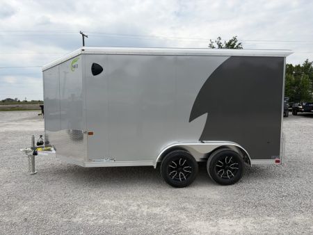 New 2026 NEO Trailers NAM1275TR74 (7.5' X 12') 7K V-Nose Motorcycle Trailer