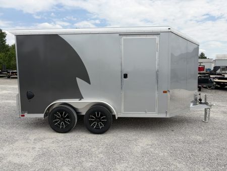 New 2026 NEO Trailers NAM1275TR74 (7.5' X 12') 7K V-Nose Motorcycle Trailer
