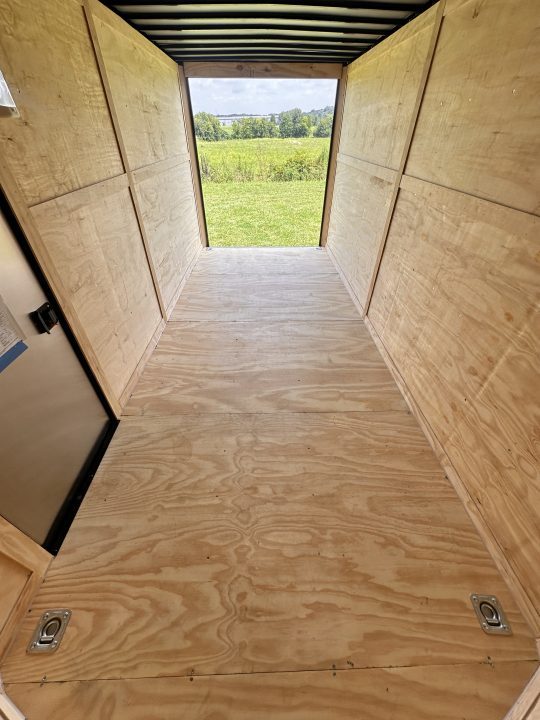 New 2026 7x16 Enclosed Trailer- 5200LB Tandem Axle-ROOF RACKS-DOUBLE DOORS-White Poly-Blackout