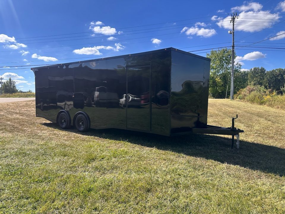 New 2026 8.5x24 Car Hauler-5200LB Torsion Axle--Black Blackout-Enclosed Car Hauler