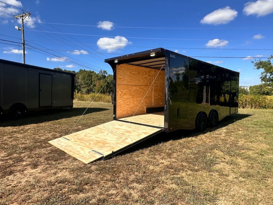 New 2026 8.5x24 Car Hauler-5200LB Torsion Axle--Black Blackout-Enclosed Car Hauler
