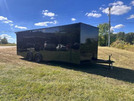 New 2026 8.5x24 Car Hauler-5200LB Torsion Axle--Black Blackout-Enclosed Car Hauler