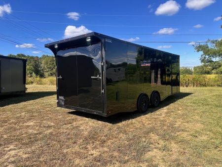 New 2026 8.5x24 Car Hauler-5200LB Torsion Axle--Black Blackout-Enclosed Car Hauler