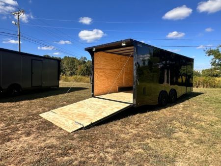 New 2026 8.5x24 Car Hauler-5200LB Torsion Axle--Black Blackout-Enclosed Car Hauler