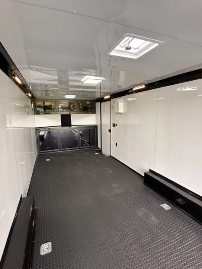 New 2026 Rock Solid Cargo 8.5x28 Race Trailer-Finished Interior-Interior-Triple 7000 TORSIONS -HD RAMP-10" BOGEY WHEELS