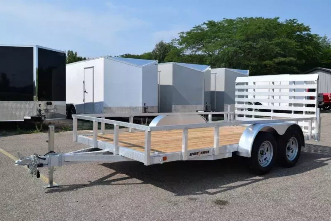 New SPORT HAVEN 7x14 OPEN UTILITY TRAILER W/ HD REAR RAMP GATE