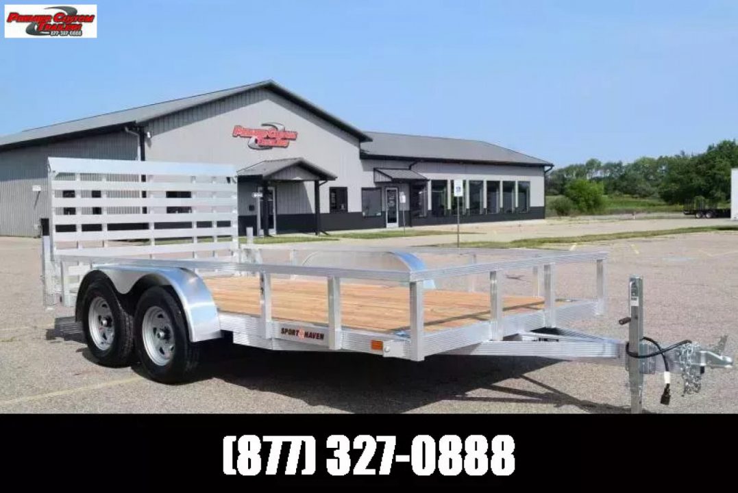 New SPORT HAVEN 7x14 OPEN UTILITY TRAILER W/ HD REAR RAMP GATE