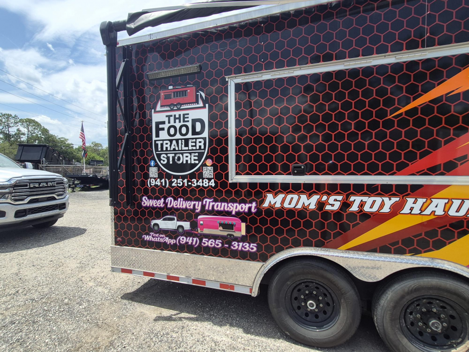 Used 2025 All World Trailers 8.5x22 Tandem Axle Toy Hauler Trailer with Restroom & Shower | Concession