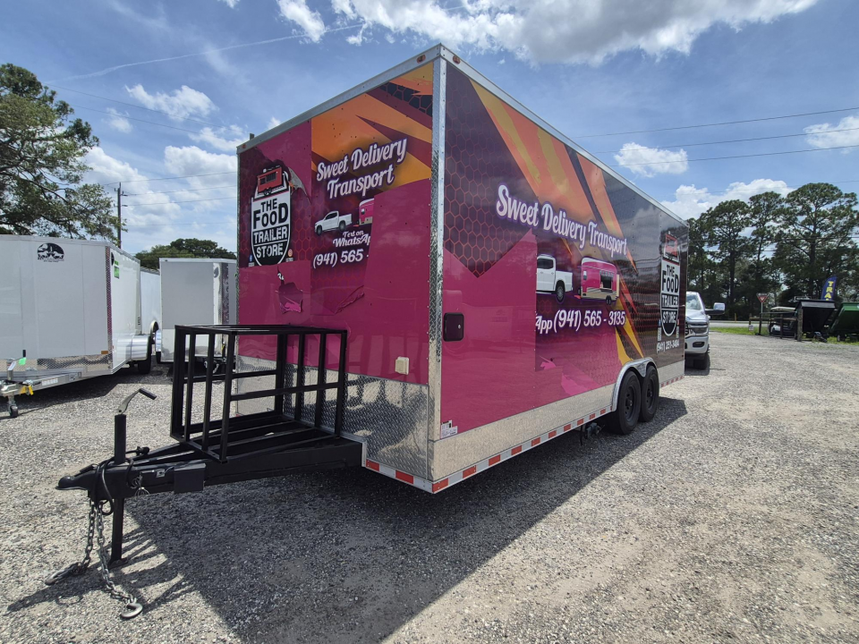 Used 2025 All World Trailers 8.5x22 Tandem Axle Toy Hauler Trailer with Restroom & Shower | Concession