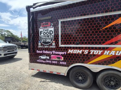Used 2025 All World Trailers 8.5x22 Tandem Axle Toy Hauler Trailer with Restroom & Shower | Concession