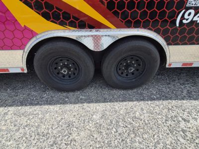 Used 2025 All World Trailers 8.5x22 Tandem Axle Toy Hauler Trailer with Restroom & Shower | Concession