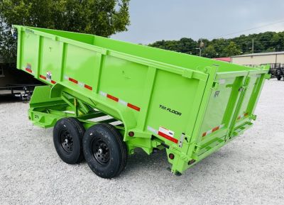 New 2026 Top Hat Trailers DX140-83X14( 3FT SIDES) LIME GREEN Dump Trailer