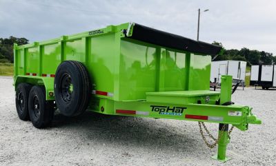 New 2026 Top Hat Trailers DX140-83X14( 3FT SIDES) LIME GREEN Dump Trailer