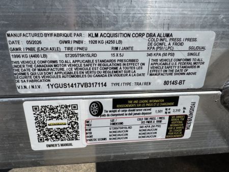 New 2027 Aluma 8014S BT Utility Trailer