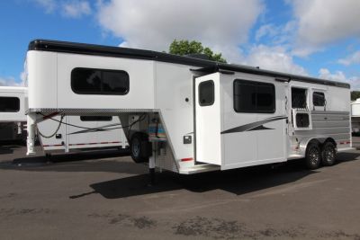 New 2027 Trails West Sierra 8x13 Living Quarters - Slide out W/ Extra Windows - SOLAR - Escape Door - Stud Divider - 3 Horse Trailer