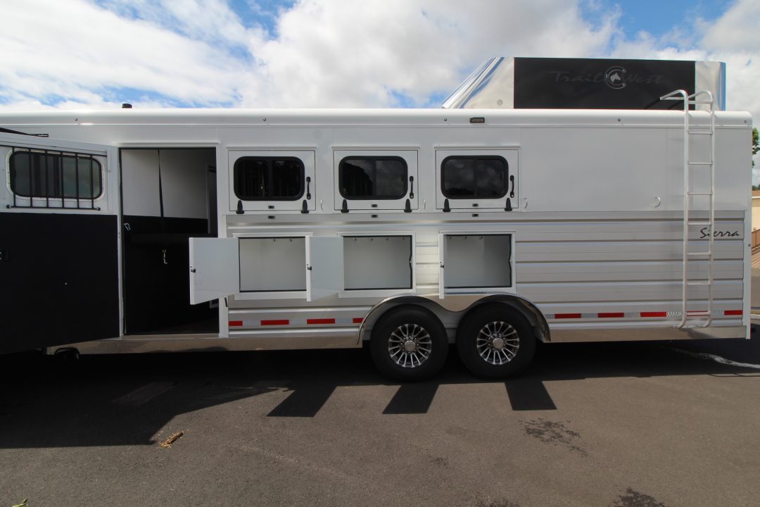 New 2027 Trails West Sierra 11x15 Living Quarters w/ Slide out - SIDE LOAD W/ Ramp - SOLAR - Gen Ready - Escape Door - 4 Horse Trailer