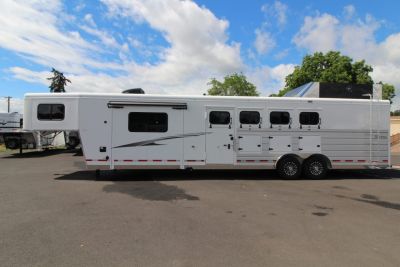 New 2027 Trails West Sierra 11x15 Living Quarters w/ Slide out - SIDE LOAD W/ Ramp - SOLAR - Gen Ready - Escape Door - 4 Horse Trailer