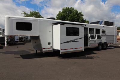 New 2027 Trails West Sierra 11x15 Living Quarters w/ Slide out - SIDE LOAD W/ Ramp - SOLAR - Gen Ready - Escape Door - 4 Horse Trailer