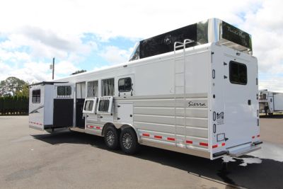 New 2027 Trails West Sierra 11x15 Living Quarters w/ Slide out - SIDE LOAD W/ Ramp - SOLAR - Gen Ready - Escape Door - 4 Horse Trailer