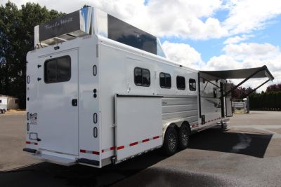 New 2027 Trails West Sierra 11x15 Living Quarters w/ Slide out - SIDE LOAD W/ Ramp - SOLAR - Gen Ready - Escape Door - 4 Horse Trailer