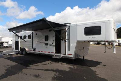 New 2027 Trails West Sierra 11x15 Living Quarters w/ Slide out - SIDE LOAD W/ Ramp - SOLAR - Gen Ready - Escape Door - 4 Horse Trailer