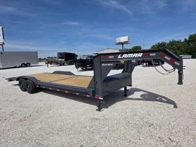 New 2026 Lamar Trailers 102 x 26 TANDEM GN CH W/ 2' DOVE/ SLIDE IN RAMPS/ DRIVE OVER FENDERS