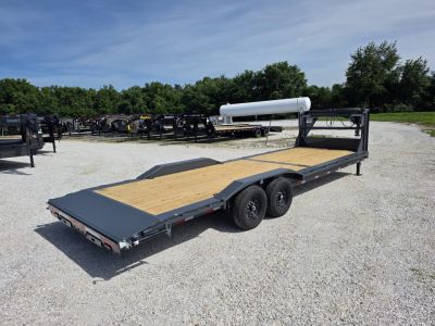 New 2026 Lamar Trailers 102 x 26 TANDEM GN CH W/ 2' DOVE/ SLIDE IN RAMPS/ DRIVE OVER FENDERS
