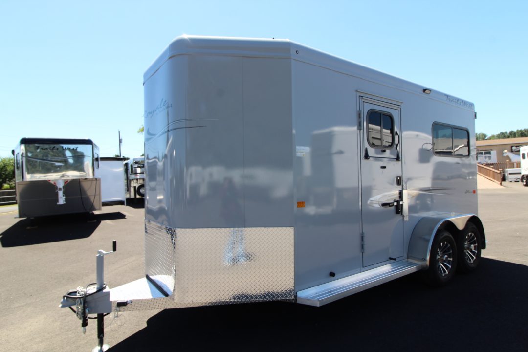New 2027 Trails West Royale Plus Warmblood 2 Horse Trailer - Grey Paint - 2 Escape Doors - No Mangers