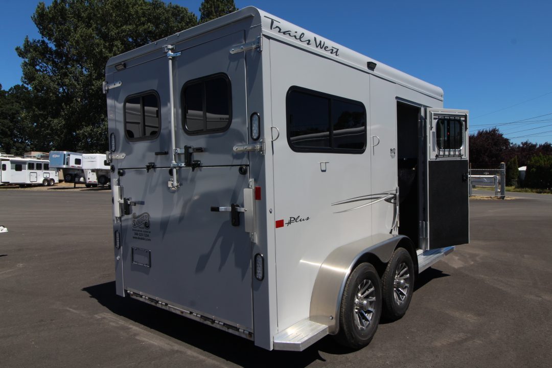 New 2027 Trails West Royale Plus Warmblood 2 Horse Trailer - Grey Paint - 2 Escape Doors - No Mangers
