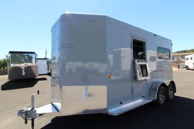 New 2027 Trails West Royale Plus Warmblood 2 Horse Trailer - Grey Paint - 2 Escape Doors - No Mangers