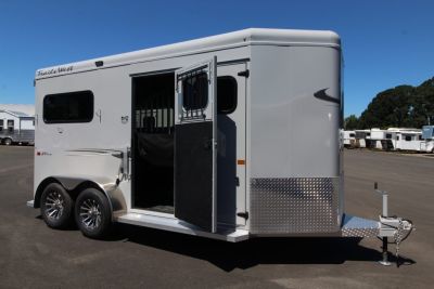 New 2027 Trails West Royale Plus Warmblood 2 Horse Trailer - Grey Paint - 2 Escape Doors - No Mangers