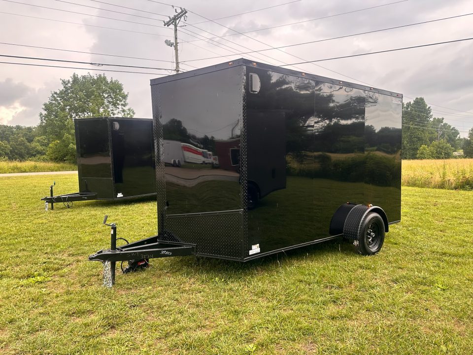 New 2026 7X12 Enclosed Trailer-3500LB Single Axle-7'ft Interior-Black Poly-Blackout