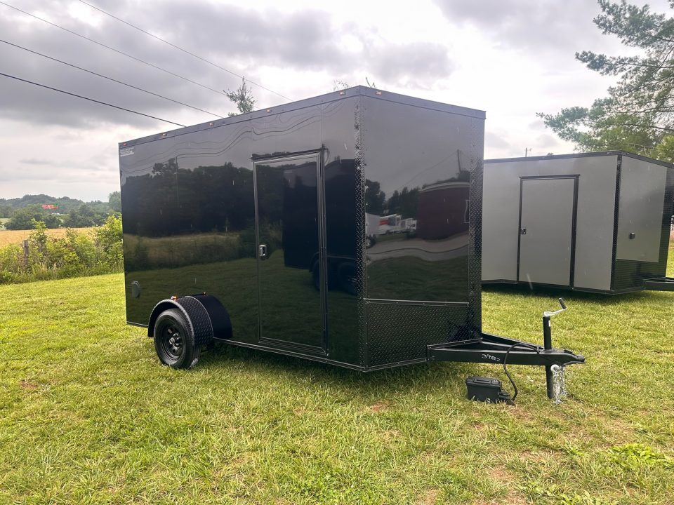 New 2026 7X12 Enclosed Trailer-3500LB Single Axle-7'ft Interior-Black Poly-Blackout