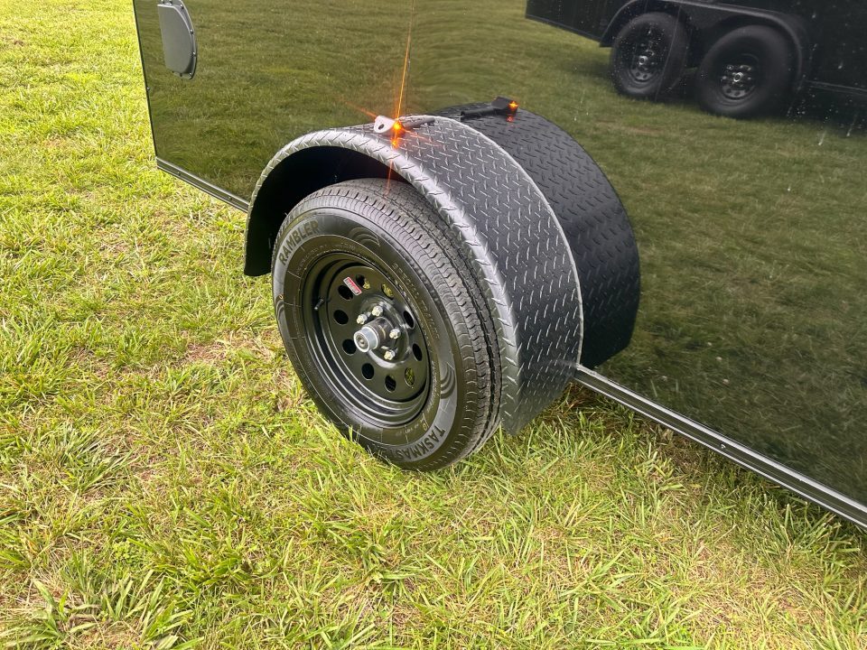 New 2026 7X12 Enclosed Trailer-3500LB Single Axle-7'ft Interior-Black Poly-Blackout