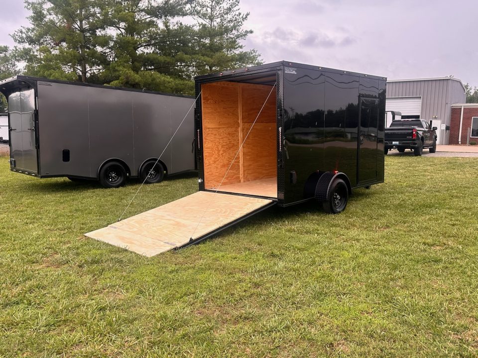 New 2026 7X12 Enclosed Trailer-3500LB Single Axle-7'ft Interior-Black Poly-Blackout