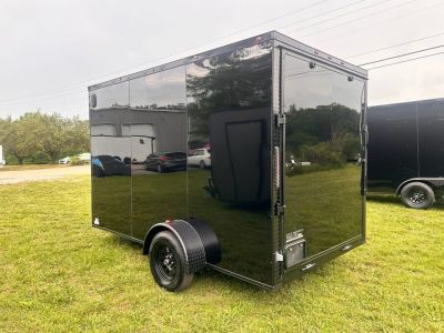 New 2026 7X12 Enclosed Trailer-3500LB Single Axle-7'ft Interior-Black Poly-Blackout