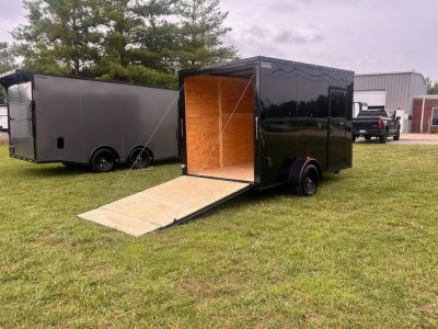 New 2026 7X12 Enclosed Trailer-3500LB Single Axle-7'ft Interior-Black Poly-Blackout