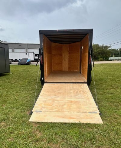 New 2026 7X12 Enclosed Trailer-3500LB Single Axle-7'ft Interior-Black Poly-Blackout