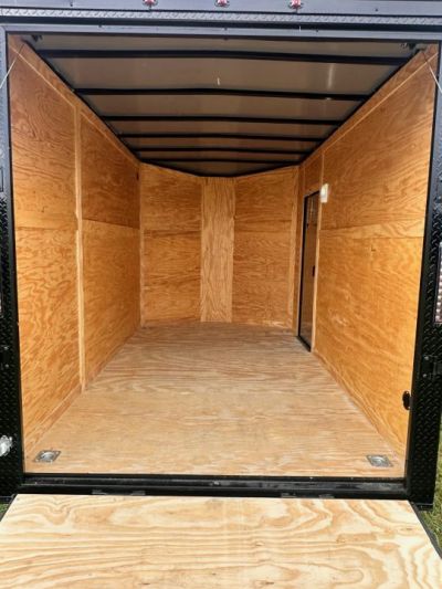 New 2026 7X12 Enclosed Trailer-3500LB Single Axle-7'ft Interior-Black Poly-Blackout