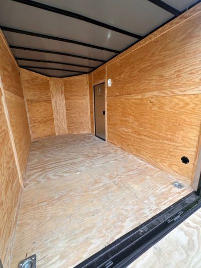 New 2026 7X12 Enclosed Trailer-3500LB Single Axle-7'ft Interior-Black Poly-Blackout