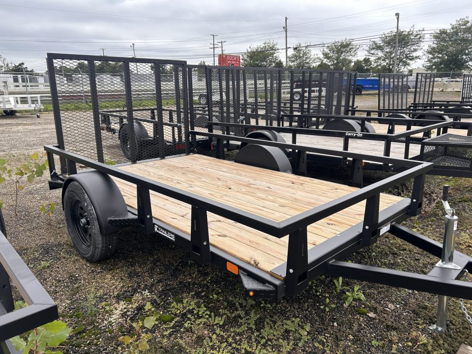 New 2027 HTC 6 X 10 FT STEEL UTILITY TRAILER SPRING ASSIST GATE LED LIGHTS