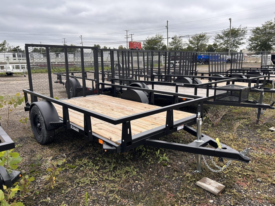 New 2027 HTC 6 X 10 FT STEEL UTILITY TRAILER SPRING ASSIST GATE LED LIGHTS