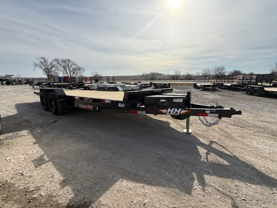 New 2027 H&H Black Steel 82"x20' 10k Electric Tilt Speed Loader Car Hauler Trailer