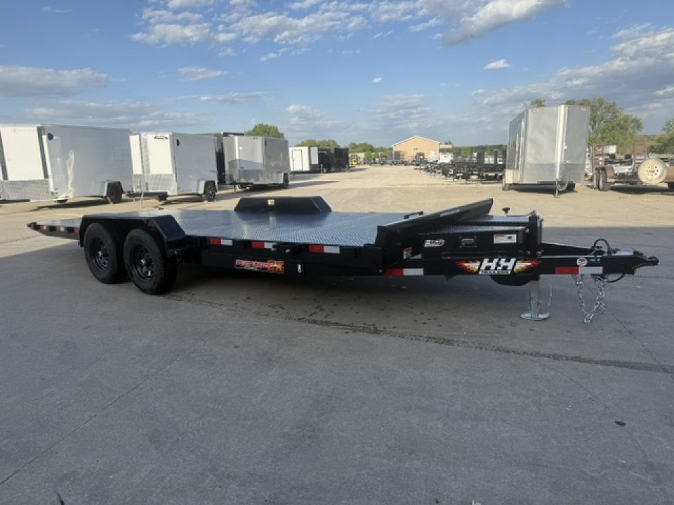 New 2027 H&H Black Steel 82"x20' 10k Electric Tilt Speed Loader Car Hauler Trailer