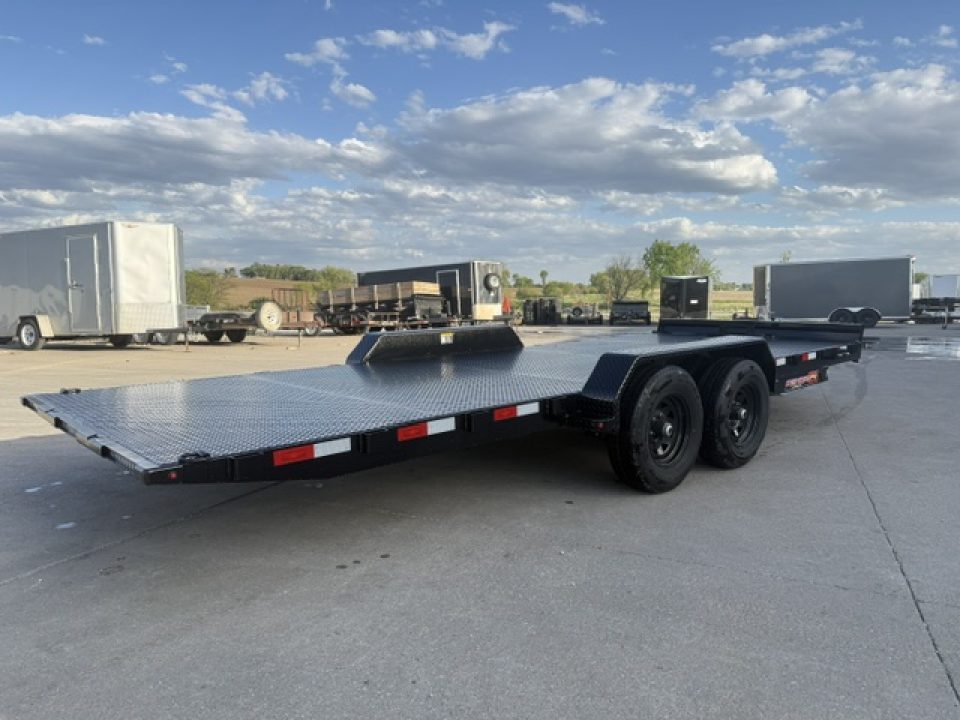 New 2027 H&H Black Steel 82"x20' 10k Electric Tilt Speed Loader Car Hauler Trailer