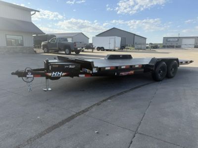 New 2027 H&H Black Steel 82"x20' 10k Electric Tilt Speed Loader Car Hauler Trailer